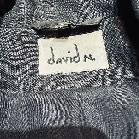 Vintage Dark Navy Oversized Linen Blazer size 12 - Picture 7 of 8